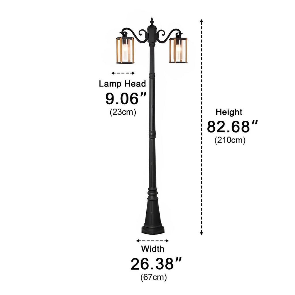 Classic Round Coach Lamps LED Outdoor Pathway Post Lights