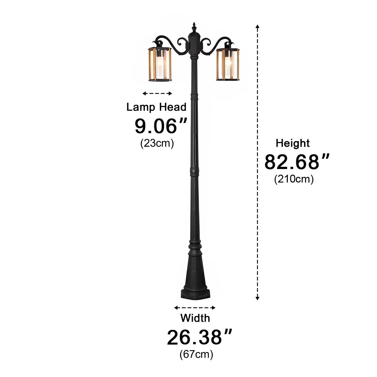 Classic Round Coach Lamps LED Outdoor Pathway Post Lights