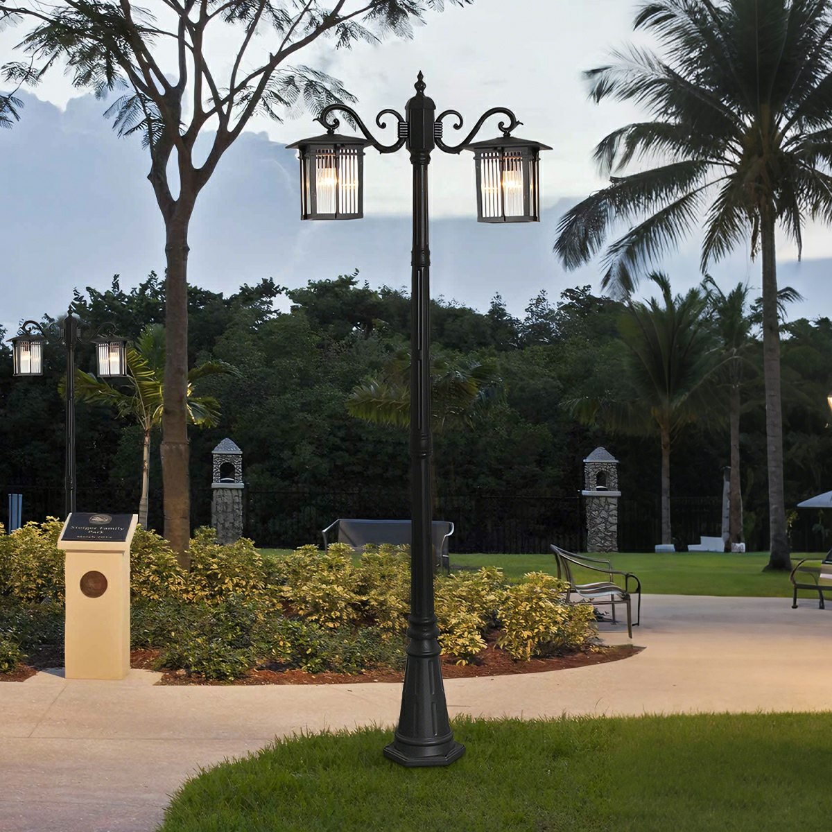 Classic Square Coach Lamps LED Outdoor Pathway Post Lights