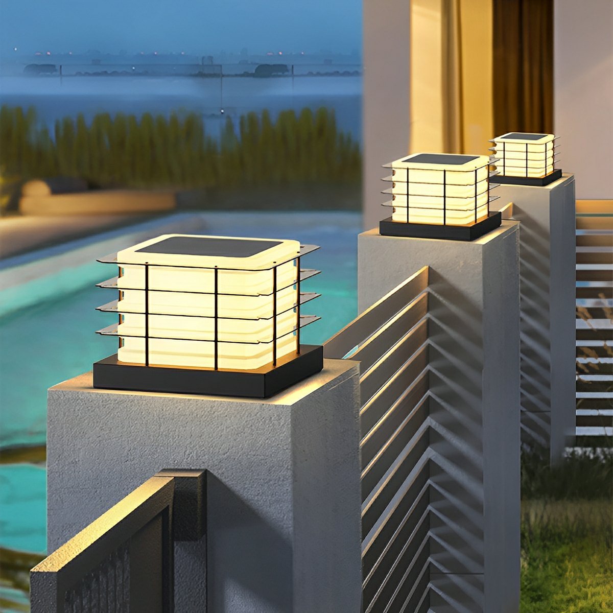 Modern Waterproof Square Fence LED Outdoor Post Lights