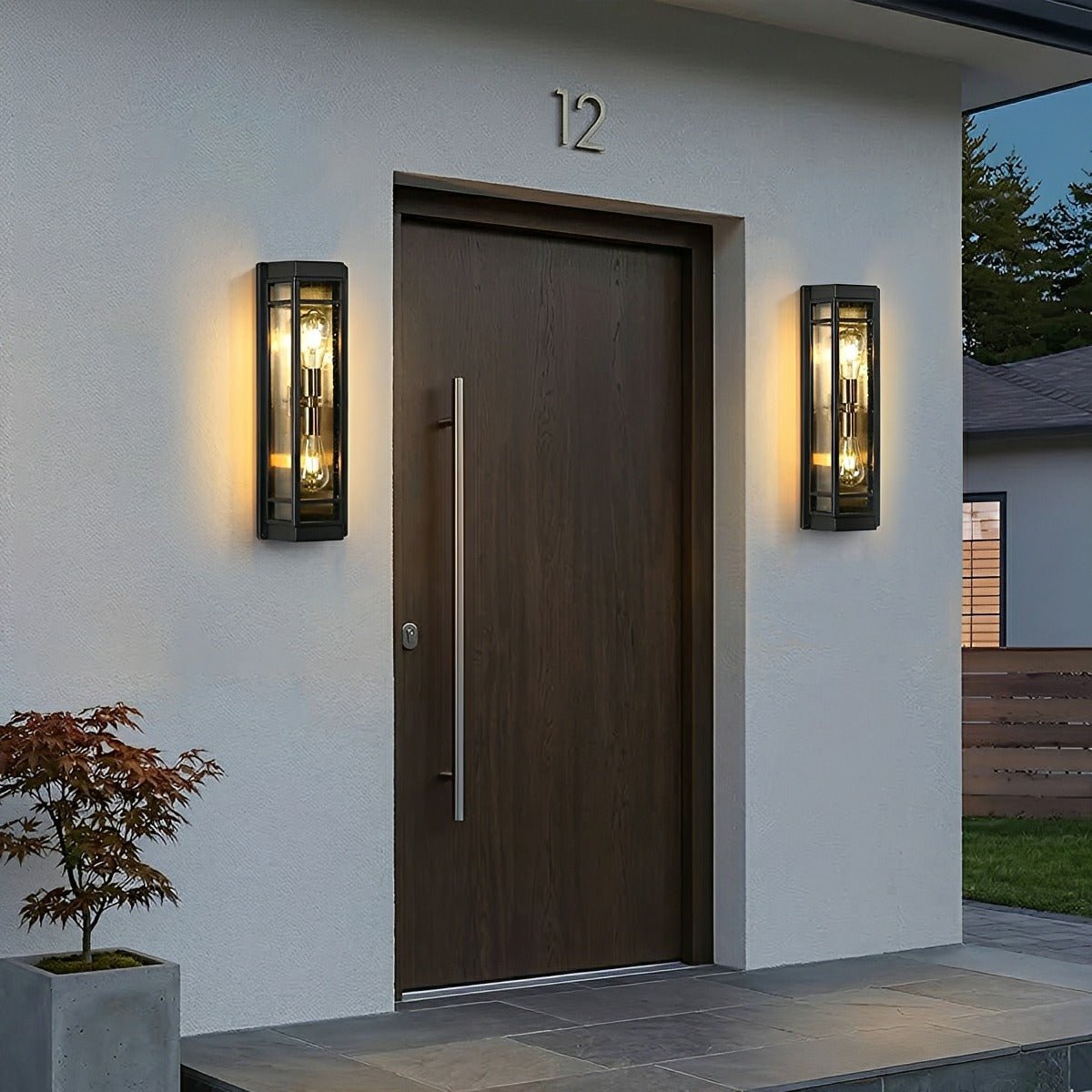 Modern Waterproof Triangle Tiered Bulbs Outdoor LED Porch Wall Lights