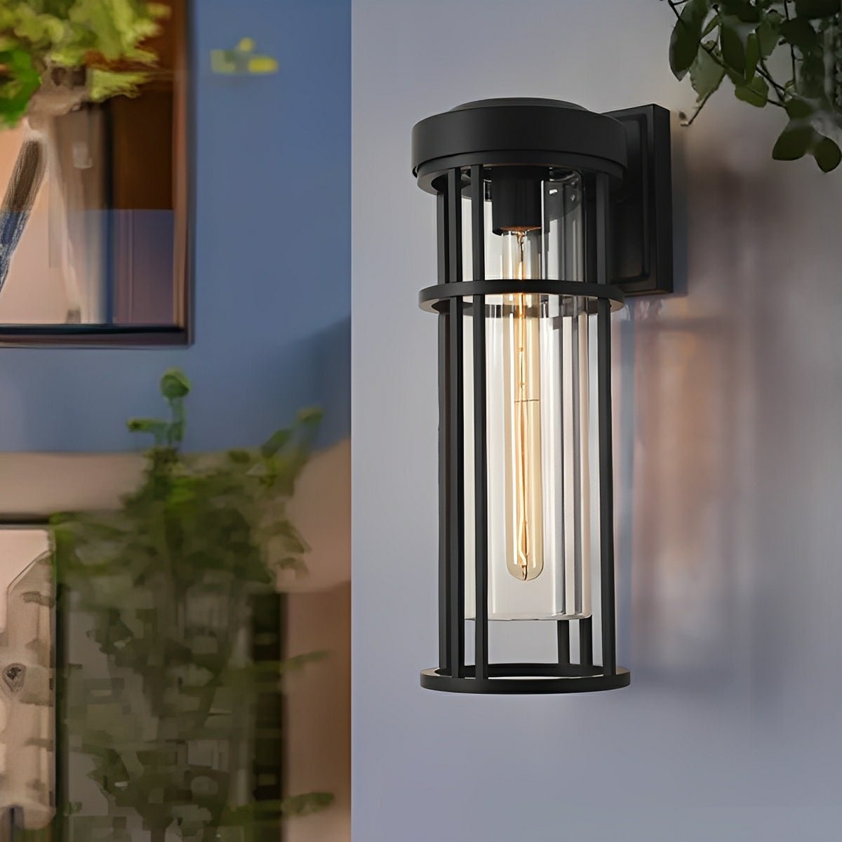 Rustic Modern Cylinder Waterproof Outdoor LED Porch Wall Lights