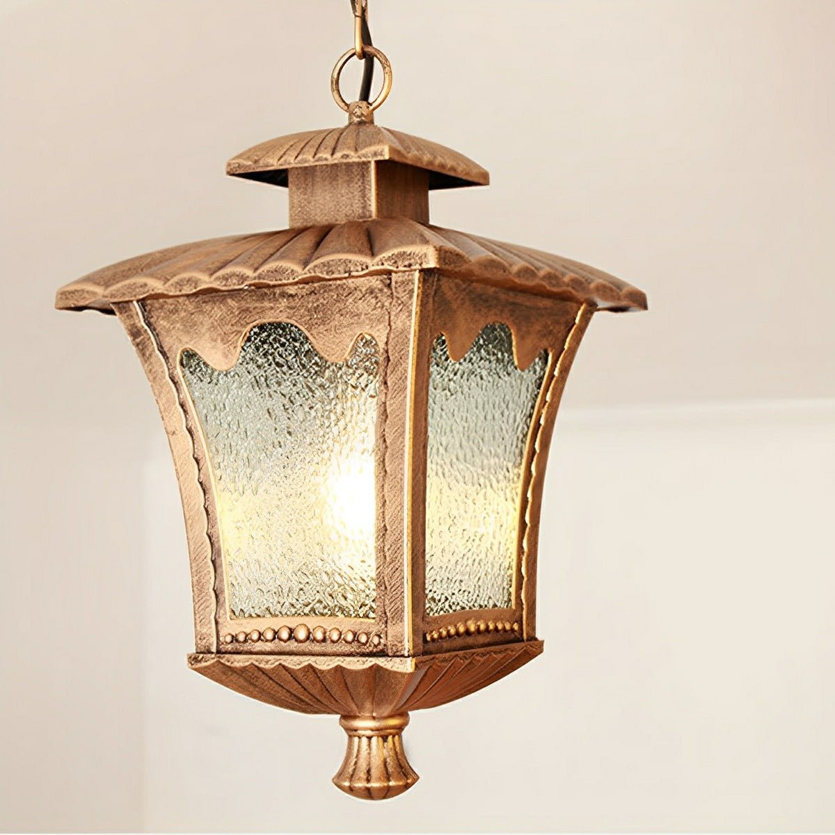 Vintage Rustic Square Water Glass Waterproof Outdoor LED Lantern Pendant Lights