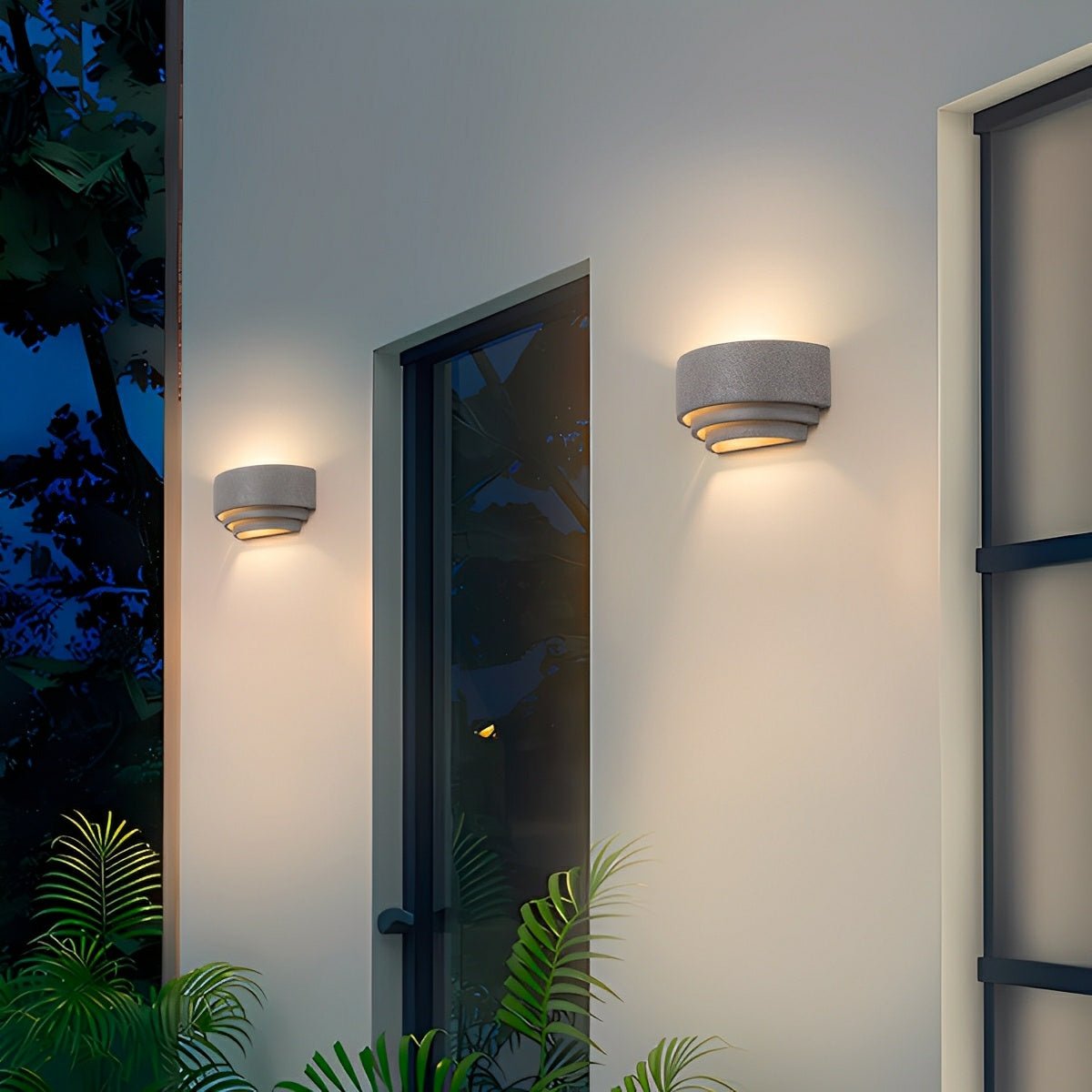 Waterproof Concrete Tiered Up and Down LED Outdoor Wall Lights