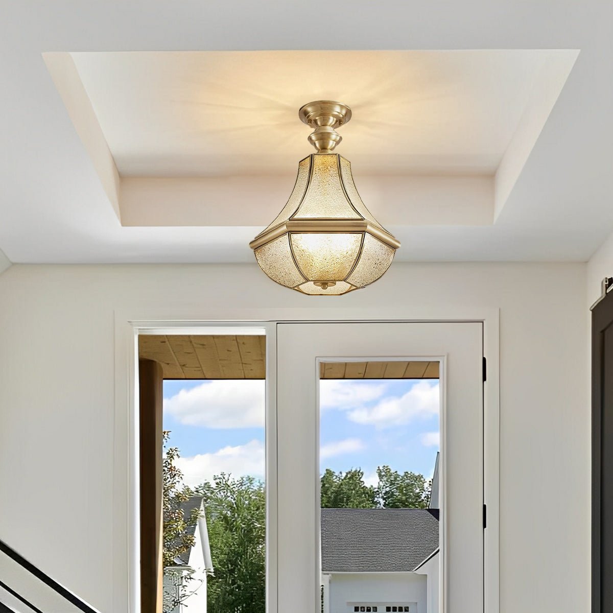 Waterproof Copper Luxury Diamond LED Outdoor Ceiling Lights