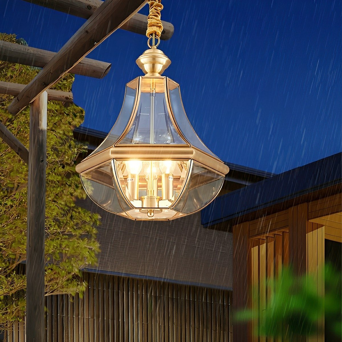Waterproof Copper Luxury Diamond LED Outdoor Pandent Lights