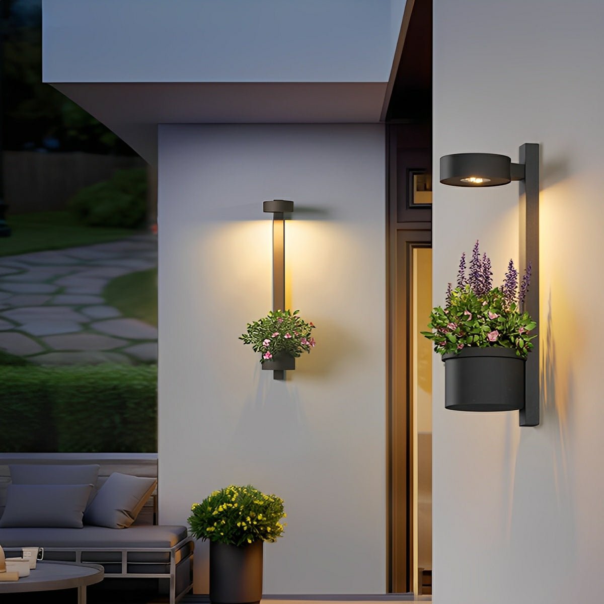 Waterproof Outdoor LED Porch Wall Lights Plant Pot